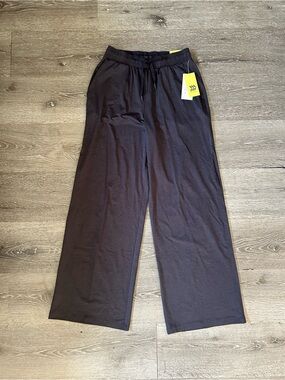 NWT XS All in Motion High Rise Wide Leg Soft Stretch Heathered Black Sweat Pants